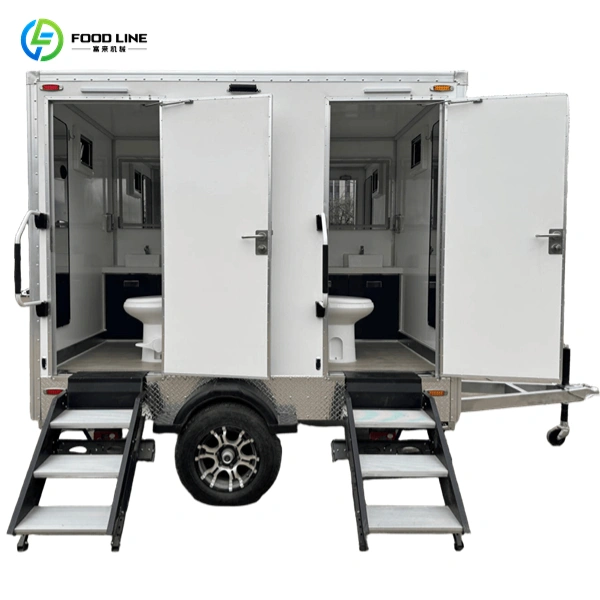 2-stall portable restroom trailer for sale