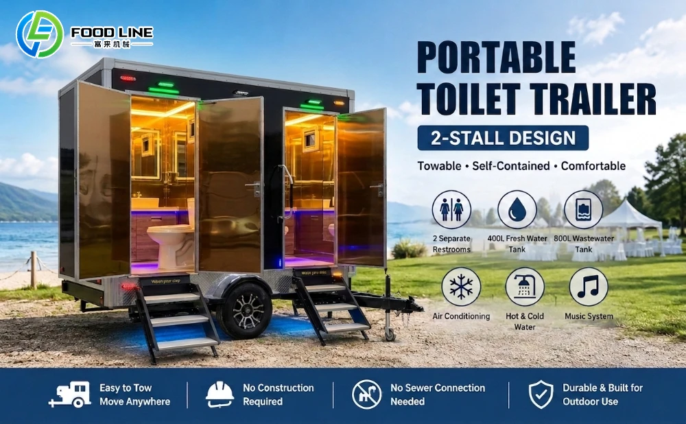 custom luxury portable toilet trailer for sale