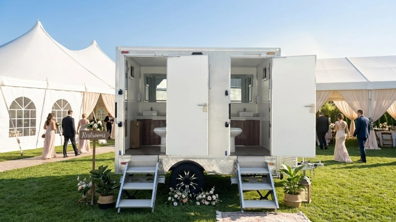 mobile toilet trailer for weddings outdoor equipment manufacturer