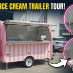Pink Small Ice Cream Trailer Tour! custom pink small ice cream trailer