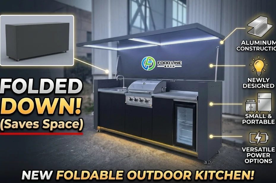 new foldable aluminum outdoor kitchen pod