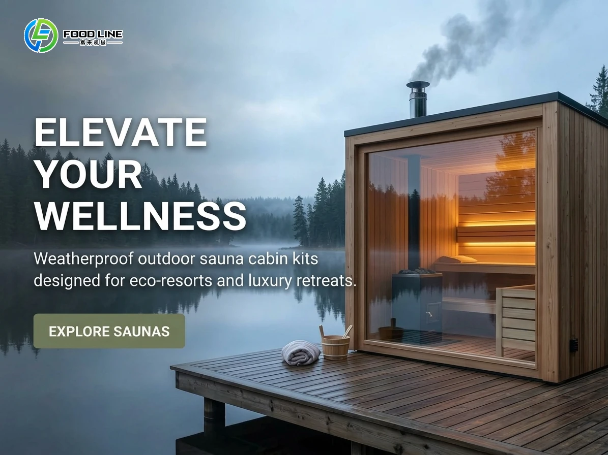outdoor sauna for resort wellness