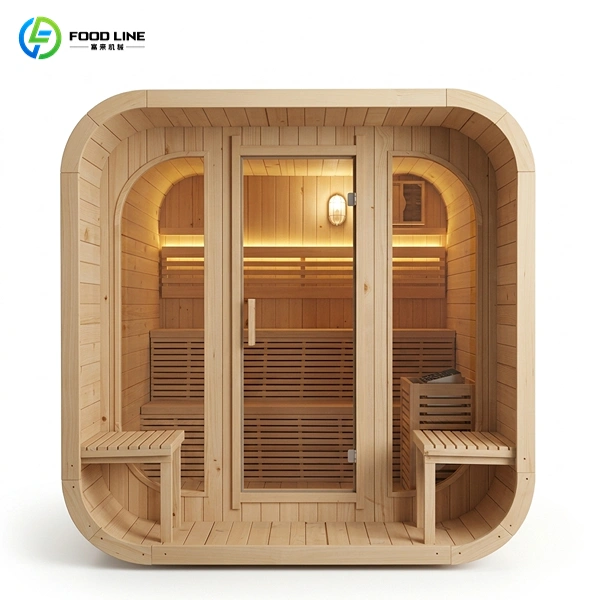 Rounded Wooden Outdoor Sauna Cabin
