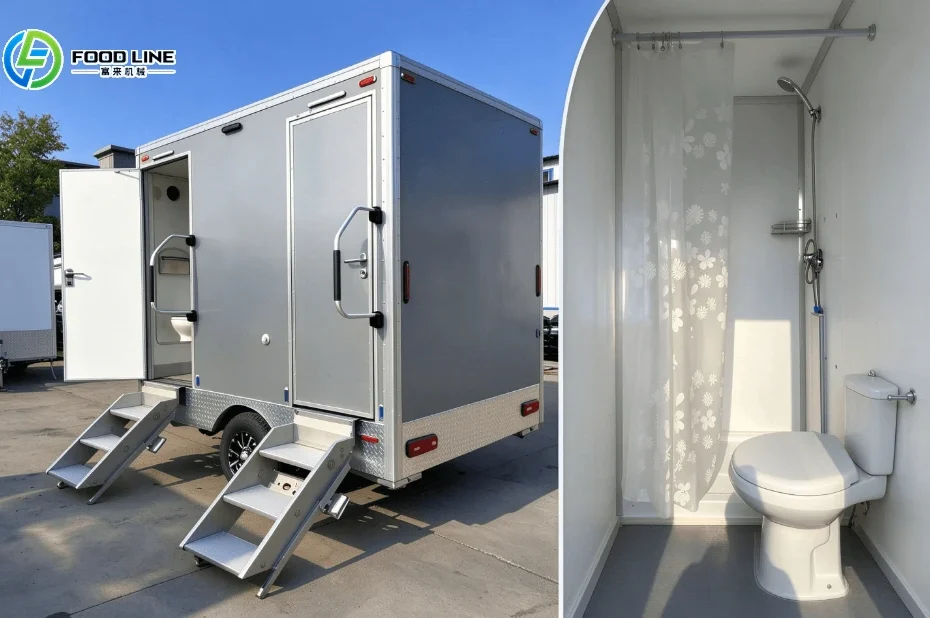 2 stall restroom trailer with shower