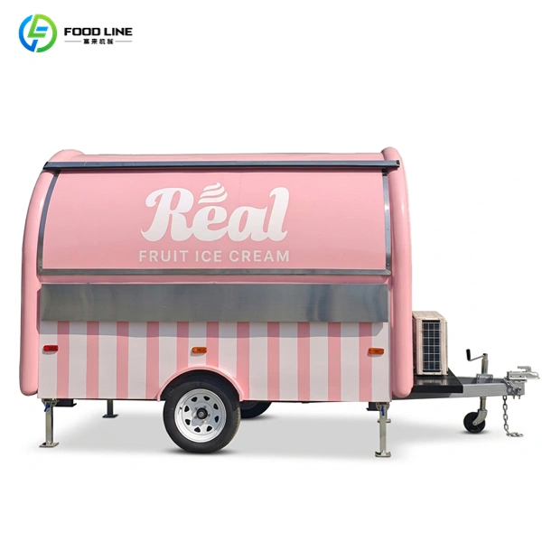 mini round ice cream food trailer